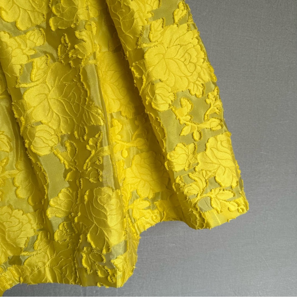Who What Wear Yellow Textured A-Line Full Pleated Skirt Size 8 Cottagecore - Picture 3 of 8